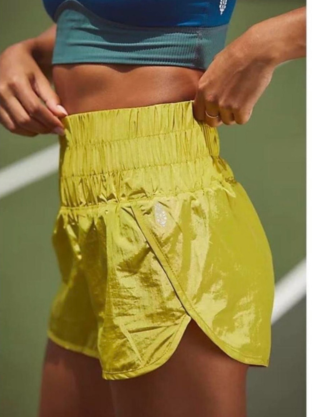 FP Movement The Way Home High-Waist Athletic Shorts Yellow Size Medium